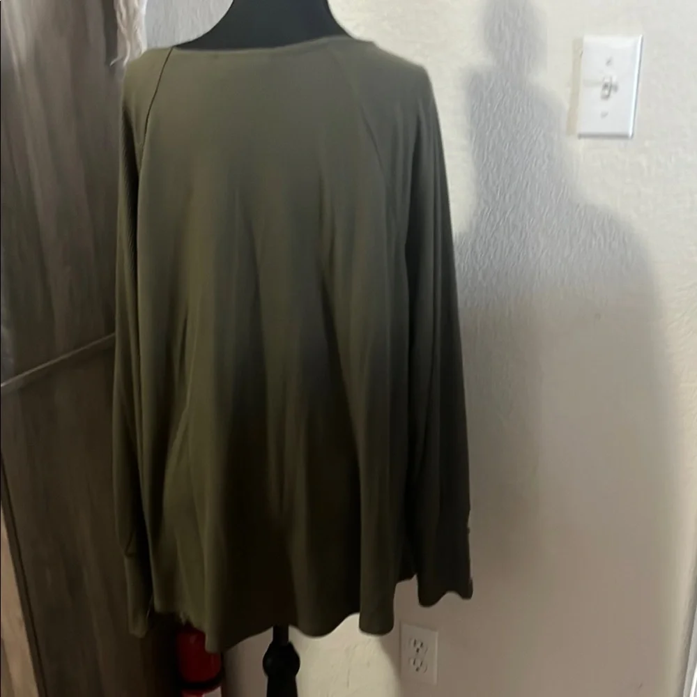 Olive Green Women's Top - Picture 2 of 5